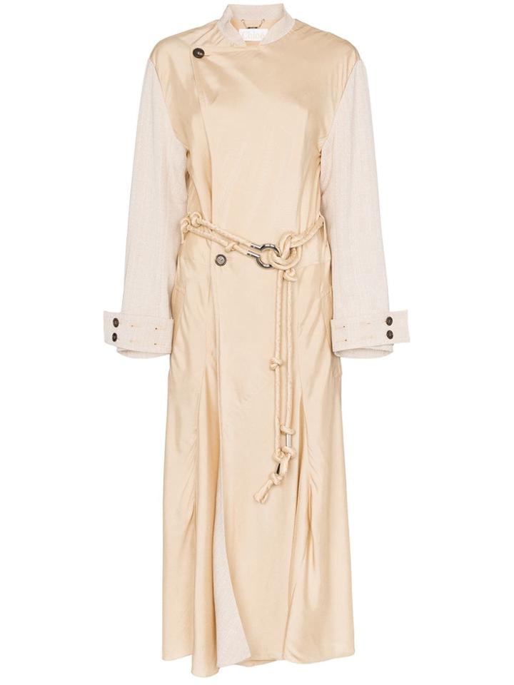 Chloé Belted Wrap Trench Coat - Neutrals