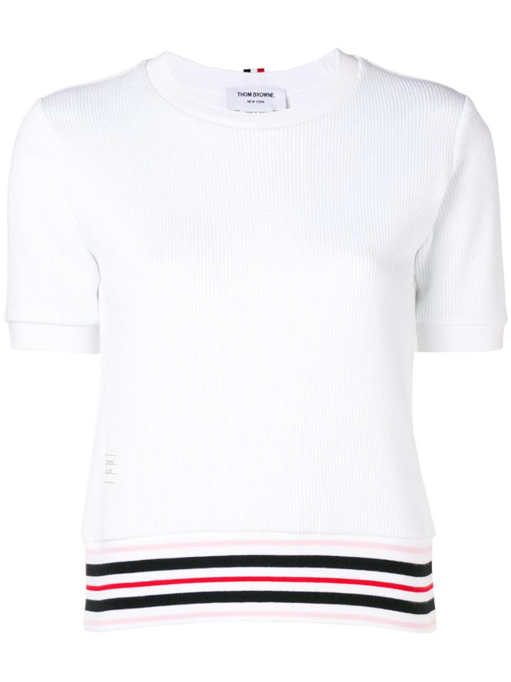 Thom Browne Stripe Detail T-shirt - White