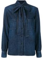 Golden Goose Deluxe Brand Pussy-bow Denim Shirt - Blue