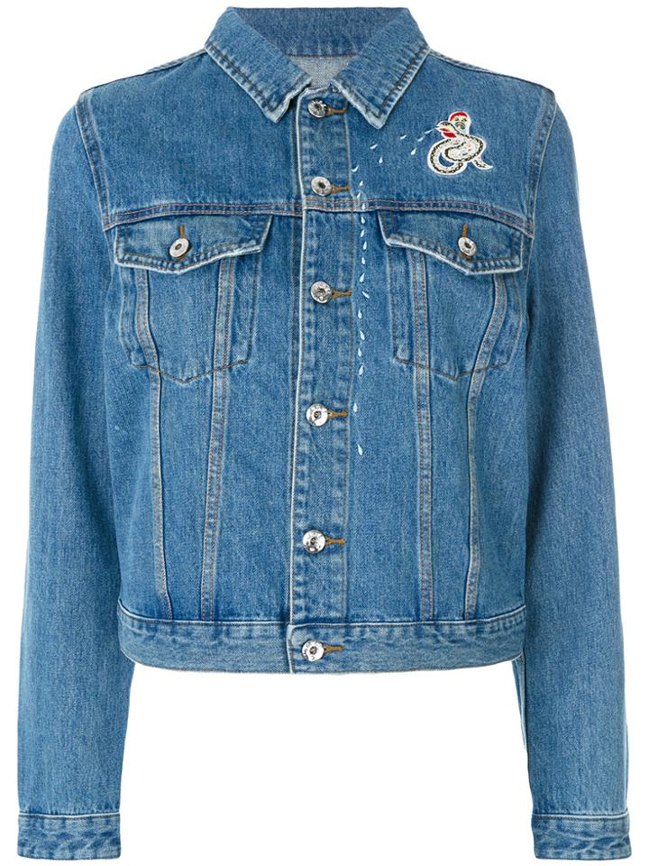 Diesel Folk Embroidery Denim Jacket - Blue