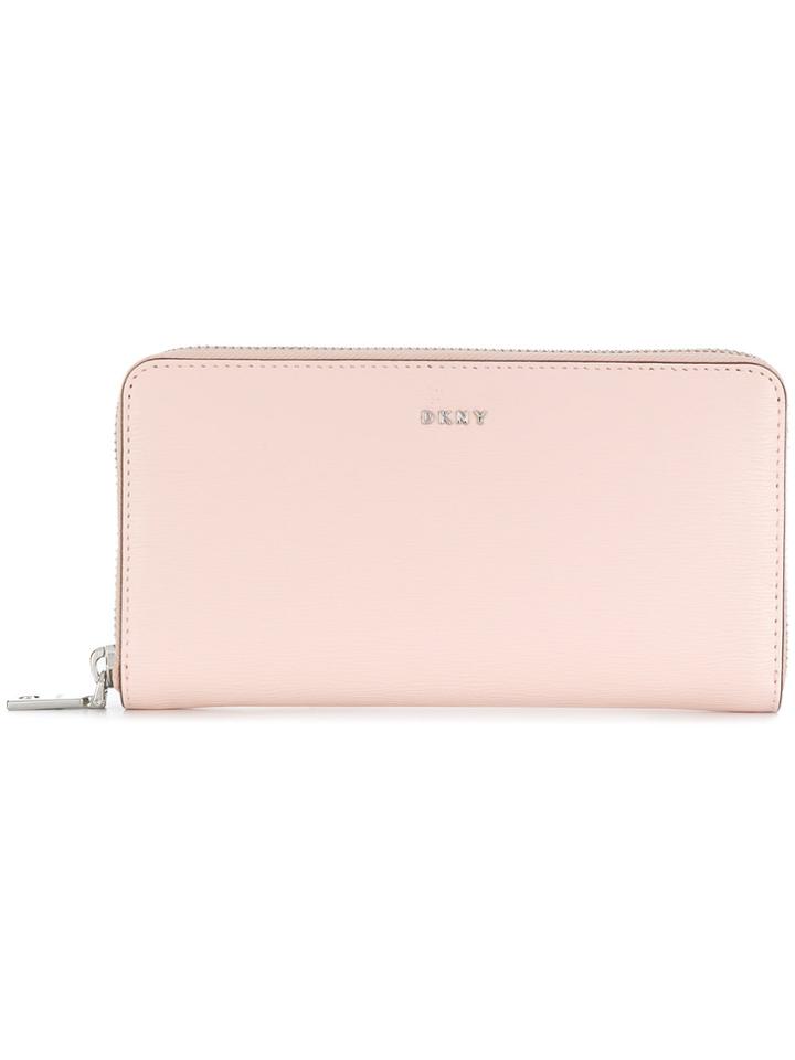 Dkny Satton Logo Continental Wallet - Pink & Purple
