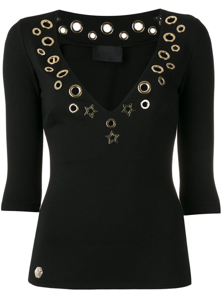 Philipp Plein Cut Out Top - Black