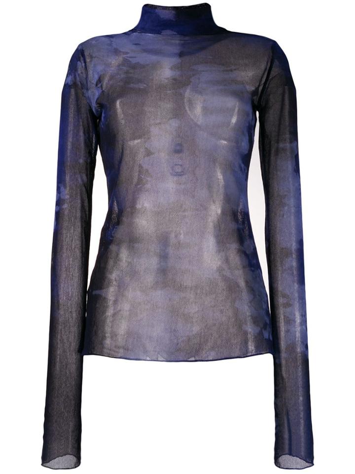 Raquel Allegra Ripple Print Top - Blue