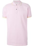 Tomas Maier Small Contrast Stripe Polo Shirt, Men's, Size: L, Pink/purple, Cotton