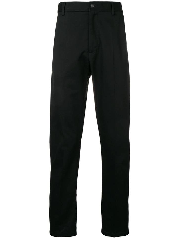 Valentino Vltn Print Straight-leg Trousers - Black