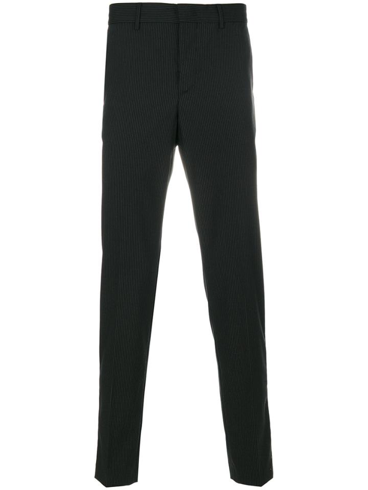 Msgm Striped Tailored Trousers - Black