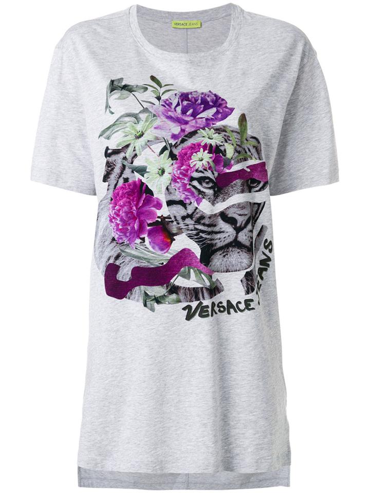 Versace Jeans Lion Print T-shirt - Grey