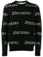 Moncler Logo Intarsia Sweater - Black