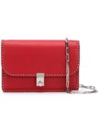 Valentino - Valentino Garavani Stud Stitching Shoulder Bag - Women - Leather - One Size, Red, Leather