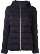 Herno Zip-up Puffer Jacket, Women's, Size: 42, Blue, Polyamide/polyurethane/feather Down