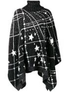 Saint Laurent Constellation Knitted Poncho - Black