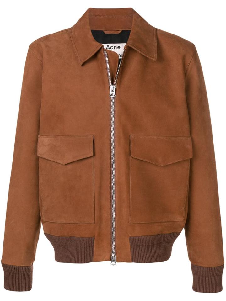 Acne Studios Short Leather Jacket - Brown