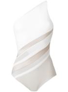 La Perla Diagonal Touch Swimsuit, Women's, Size: 34b, Nude/neutrals, Nylon/spandex/elastane
