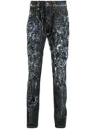 Philipp Plein Paint Effect Jeans, Men's, Size: 36, Grey, Cotton