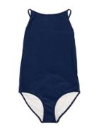 Burberry Kids Teen Check Detail One-piece Swimsuit - Blue