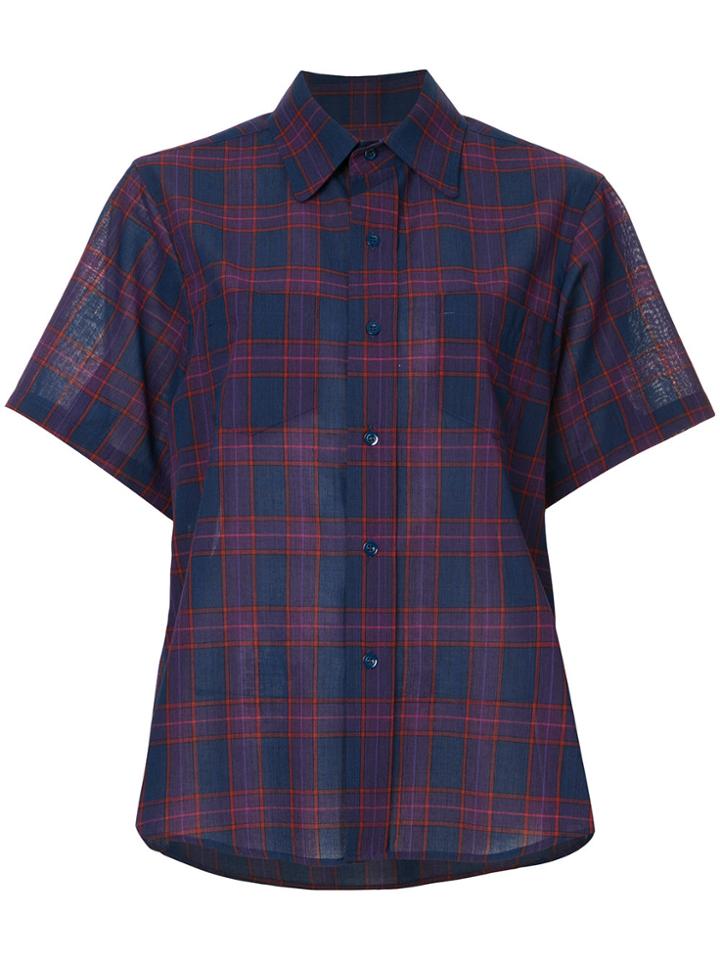 Facetasm Checked Short Sleeve Shirt - Pink & Purple