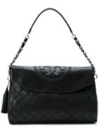 Tory Burch Fleming Fold-over Hobo Bag - Black