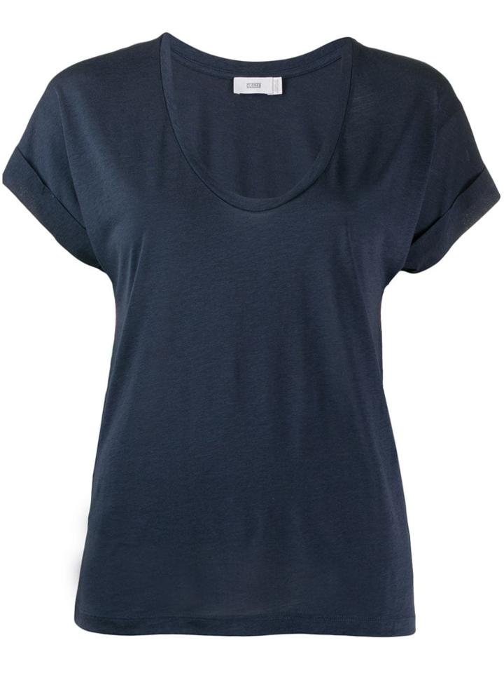Closed Plain U-neck T-shirt - Blue