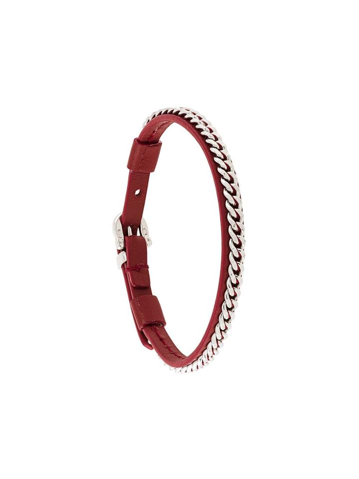 Salvatore Ferragamo Chain-trimmed Bracelet - Metallic