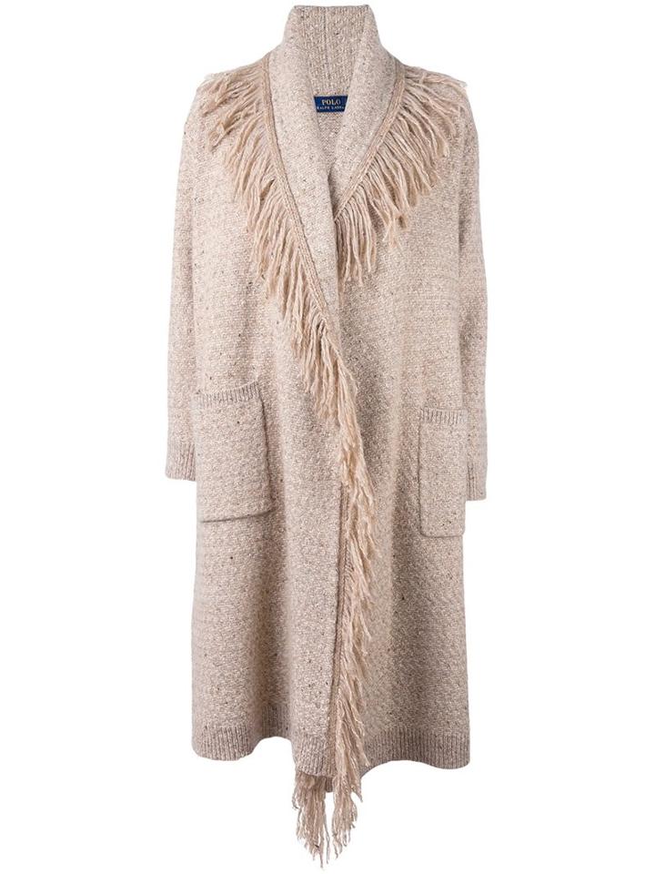 Polo Ralph Lauren Fringed Single Breasted Coat