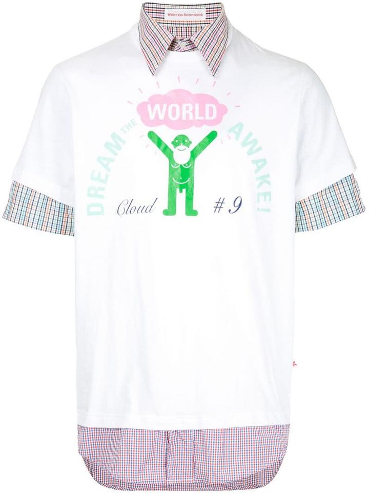Walter Van Beirendonck Pre-owned Checked Layered T-shirt - White