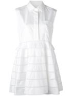 Carven Ruffled Shirt Dress - White