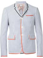 Thom Browne Striped Blazer, Men's, Size: 2, Blue, Cotton/cupro