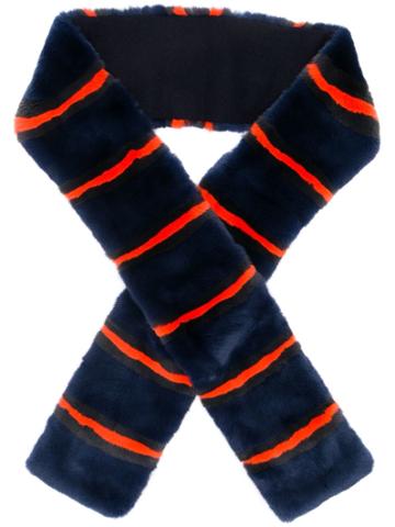 N.peal Striped Scarf - Blue