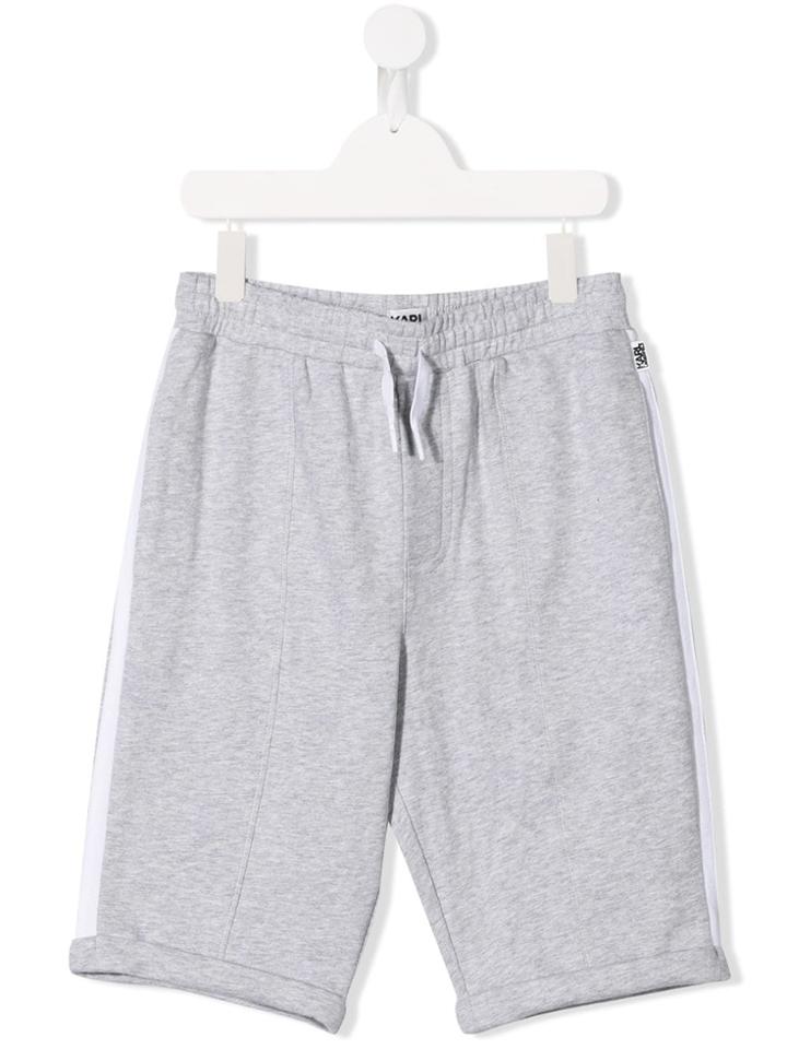 Karl Lagerfeld Kids Teen Drawstring Track Shorts - Grey