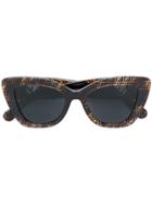 Fendi Eyewear Monogram Frame Sunglasses - Brown