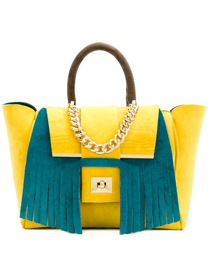 Alila Fringed Medium Tote - Yellow & Orange