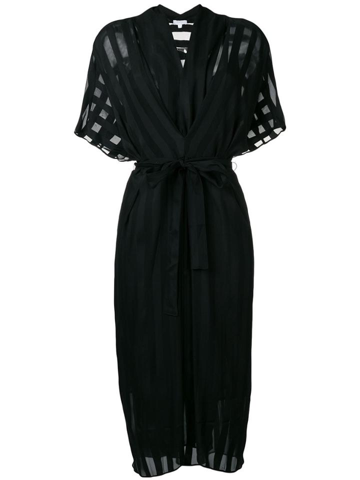 Lala Berlin Striped Sheer Midi Dress - Black