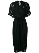 Lala Berlin Striped Sheer Midi Dress - Black
