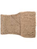Maison Flaneur Fringed Oversized Scarf - Brown