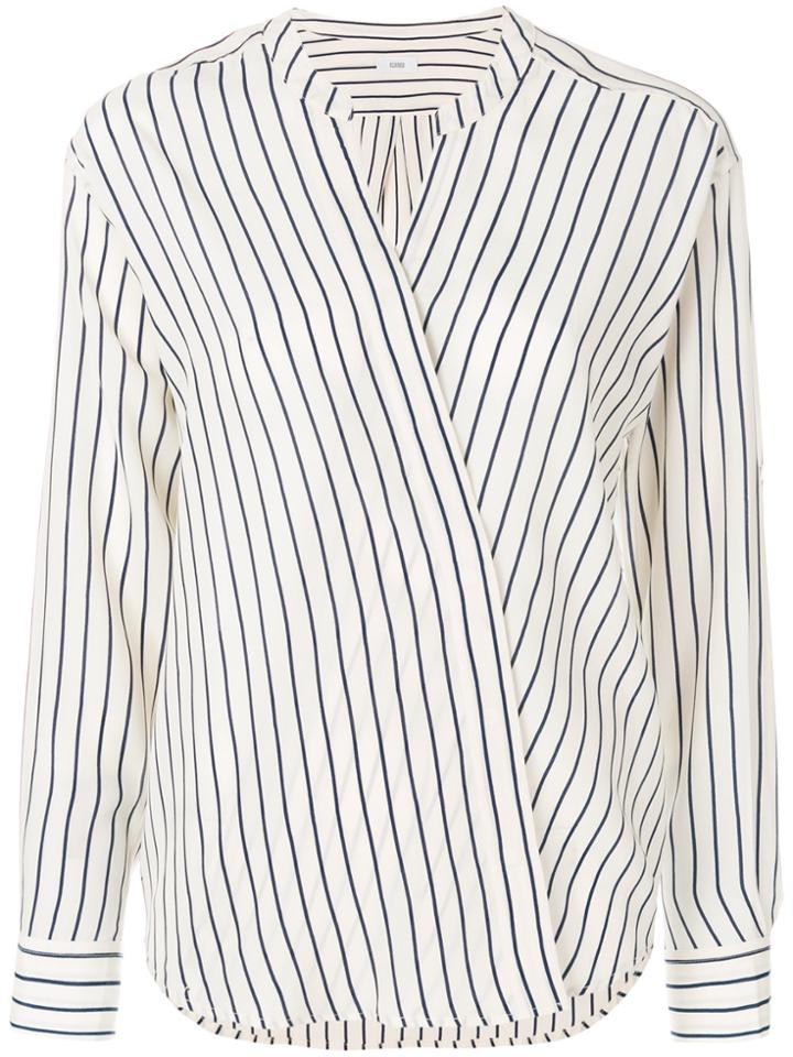 Closed Asymmetric Striped Shirt - Nude & Neutrals