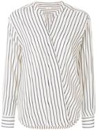 Closed Asymmetric Striped Shirt - Nude & Neutrals