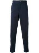 Paolo Pecora - Side Stripe Trousers - Men - Cotton - L, Blue, Cotton