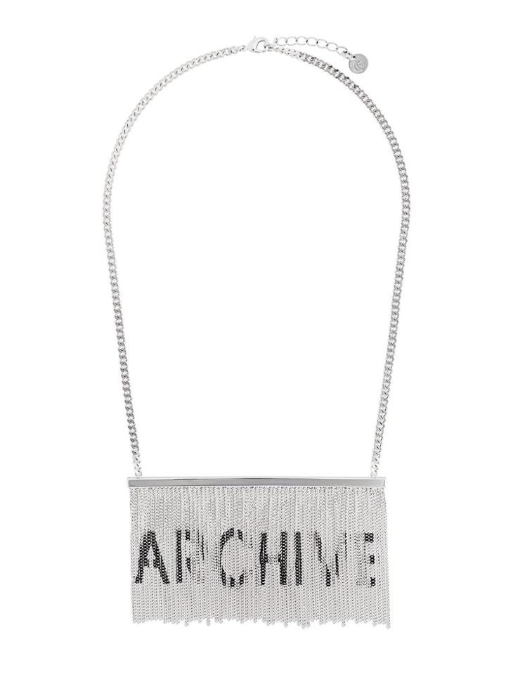 Mm6 Maison Margiela Archive Fringed Necklace - Silver