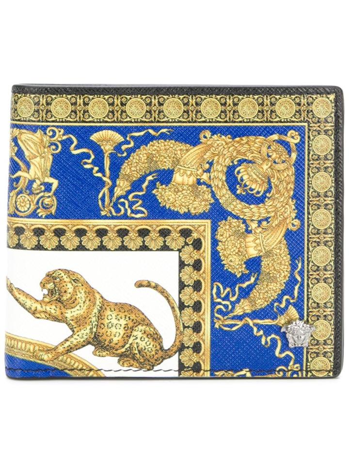 Versace Baroque Print Wallet - Yellow & Orange