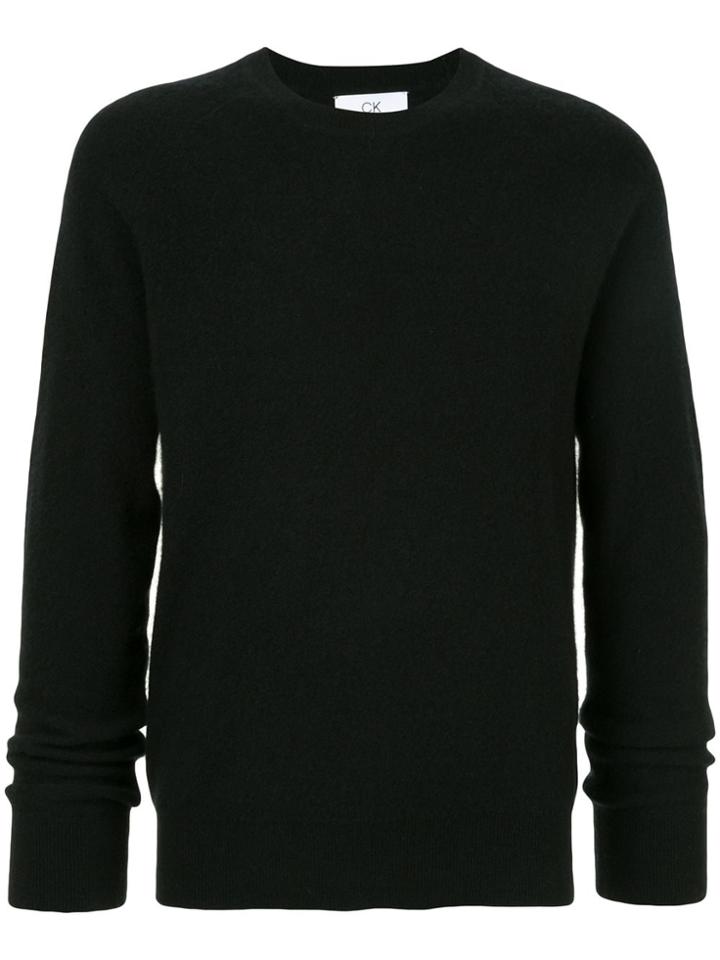Ck Calvin Klein Long-sleeve Fitted Sweater - Black