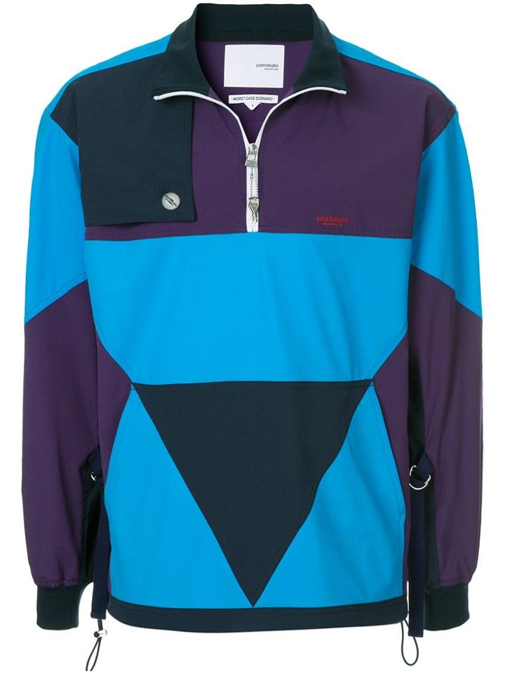 Yoshiokubo Panelled Colour Block Jacket - Blue