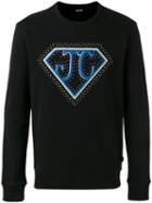 Just Cavalli Logo Embroidered Sweatshirt, Men's, Size: Small, Black, Cotton