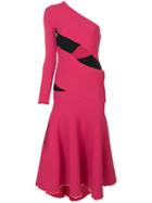Proenza Schouler Asymmetric Flared Midi Dress - Pink & Purple