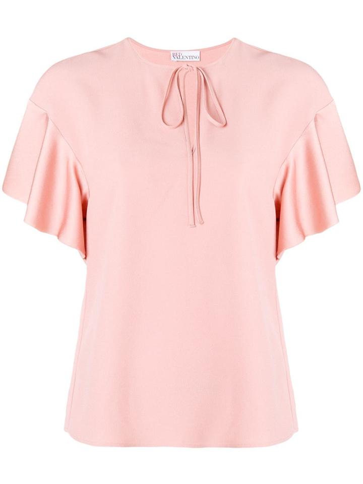 Red Valentino Ruffled Sleeves T-shirt - Pink