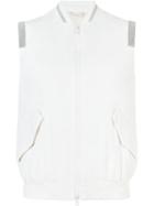 Brunello Cucinelli Zipped Vest, Women's, Size: 40, White, Silk/polyester