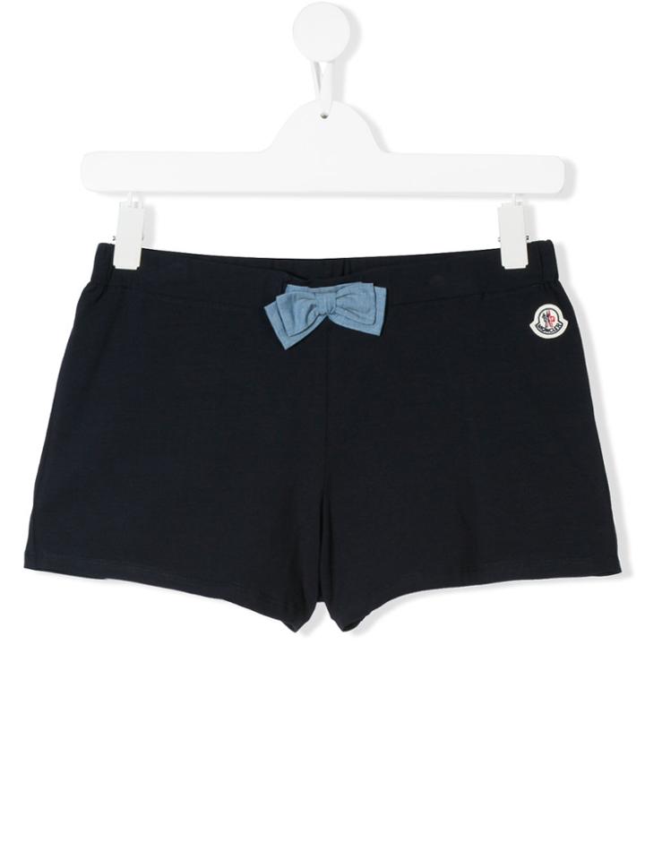 Moncler Kids Bow Trim Shorts - Blue