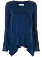Mm6 Maison Margiela Flared Long-sleeve Top - Blue