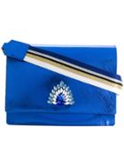Gum Embellished Shoulder Bag - Blue