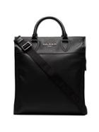 Balmain Black Oversized Leather Tote