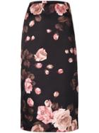 Rochas - Floral Midi-skirt - Women - Polyester - 40, Black, Polyester